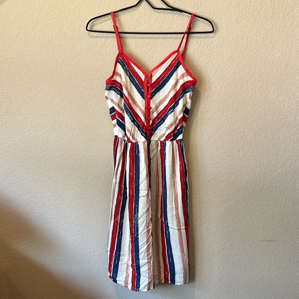 Cotton Candy Red and Blue Spaghetti Strap Sundress